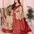 cream maroon   soft art silk blend banarasi jacuard work designer party wear saree with unstitched blouse piece