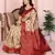 cream maroon silk blend banarasi saree with unstitched blouse piece