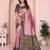light pink green  soft art silk blend banarasi jacuard work designer party wear saree with unstitched blouse piece
