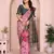 light pink green silk blend banarasi saree with unstitched blouse piece