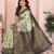 pist green  soft art silk blend banarasi jacuard work designer party wear saree with unstitched blouse piece