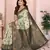 pist green  soft art silk blend banarasi jacuard work designer party wear saree with unstitched blouse piece
