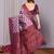 lavender wine  soft art silk blend banarasi jacuard work designer party wear saree with unstitched blouse piece
