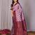 lavender wine  soft art silk blend banarasi jacuard work designer party wear saree with unstitched blouse piece