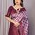 lavender wine  soft art silk blend banarasi jacuard work designer party wear saree with unstitched blouse piece