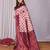 peach wine  soft art silk blend banarasi jacuard work designer party wear saree with unstitched blouse piece