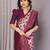 peach wine  soft art silk blend banarasi jacuard work designer party wear saree with unstitched blouse piece