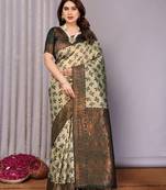 pista green  soft art silk blend banarasi jacuard work designer party wear saree with unstitched blouse piece