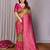 mehendi pink  soft art silk blend banarasi jacuard work designer party wear saree with unstitched blouse piece