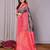 neavy blue pink  soft art silk blend banarasi jacuard work designer party wear saree with unstitched blouse piece
