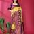 yellpw wine  soft art silk blend banarasi jacuard work designer party wear saree with unstitched blouse piece