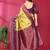 yellpw wine  soft art silk blend banarasi jacuard work designer party wear saree with unstitched blouse piece