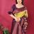 yellpw wine  soft art silk blend banarasi jacuard work designer party wear saree with unstitched blouse piece