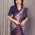 grey neavy blue  soft art silk blend banarasi jacuard work designer party wear saree with unstitched blouse piece