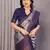 grey neavy blue  soft art silk blend banarasi jacuard work designer party wear saree with unstitched blouse piece