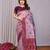 lavender wine  soft art silk blend banarasi jacuard work designer party wear saree with unstitched blouse piece