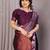 lavender wine  soft art silk blend banarasi jacuard work designer party wear saree with unstitched blouse piece