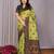 lemon green  soft art silk blend banarasi jacuard work designer party wear saree with unstitched blouse piece
