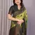 lemon green soft art silk blend banarasi jacuard work designer party wear saree with unstitched blouse piece