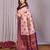 peach wine  soft art silk blend banarasi jacuard work designer party wear saree with unstitched blouse piece