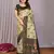 pista green  soft art silk blend banarasi jacuard work designer party wear saree with unstitched blouse piece
