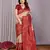 cream maroon   soft art silk blend banarasi jacuard work designer party wear saree with unstitched blouse piece