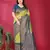 lemon morpich silk blend banarasi saree with unstitched blouse piece