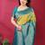 lemon rama  soft art silk blend banarasi jacuard work designer party wear saree with unstitched blouse piece