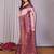peach wine  soft art silk blend banarasi jacuard work designer party wear saree with unstitched blouse piece
