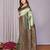 pista green  soft art silk blend banarasi jacuard work designer party wear saree with unstitched blouse piece