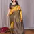 yellow green  soft art silk blend banarasi jacuard work designer party wear saree with unstitched blouse piece