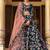 Incredible Black Floral Printed Silk Lehenga Choli With Dupatta