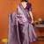 pink wine  soft art silk blend banarasi jacuard work designer party wear saree with unstitched blouse piece