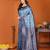 sky blue  soft art silk blend banarasi jacuard work designer party wear saree with unstitched blouse piece