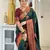 green maroon  soft art silk blend banarasi jacuard work designer party wear saree with unstitched blouse piece