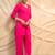 Pink embellished straight kurta with pants  set of 2