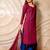 Wine solid kurta with blue pants & dupatta  set of 3