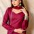 Wine solid kurta with blue pants & dupatta  set of 3