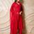 Red embellished cotton kurta with straight pants & dupatta  set of 3