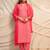Pink printed kurta with pants & dupatta  set of 3