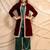 Maroon velvet jacket with green kurta & palazzo  set of 3
