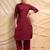 maroon solid straight kurta with pants & dupatta  set of 3