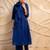 navy blue solid a-line kurta with pants  set of 2