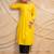 yellow solid straight kurta with black pants  set of 2