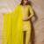 Lime yellow printed kurta with pants & dupatta  set of 3