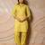 Lime yellow printed kurta with pants & dupatta  set of 3