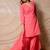 Coral pink printed kurta with salwar & dupatta  set of 3