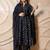 Black printed anarkali kurta with pants & dupatta  set of 3