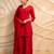 red embellished kurta with sharara & dupatta  set of 3