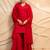 red embellished kurta with sharara & dupatta  set of 3